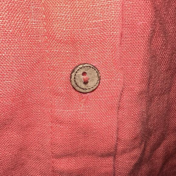 Sundance Button Front LinenTop Womens Large Coral Preppy Quiet Luxury - Picture 4 of 11